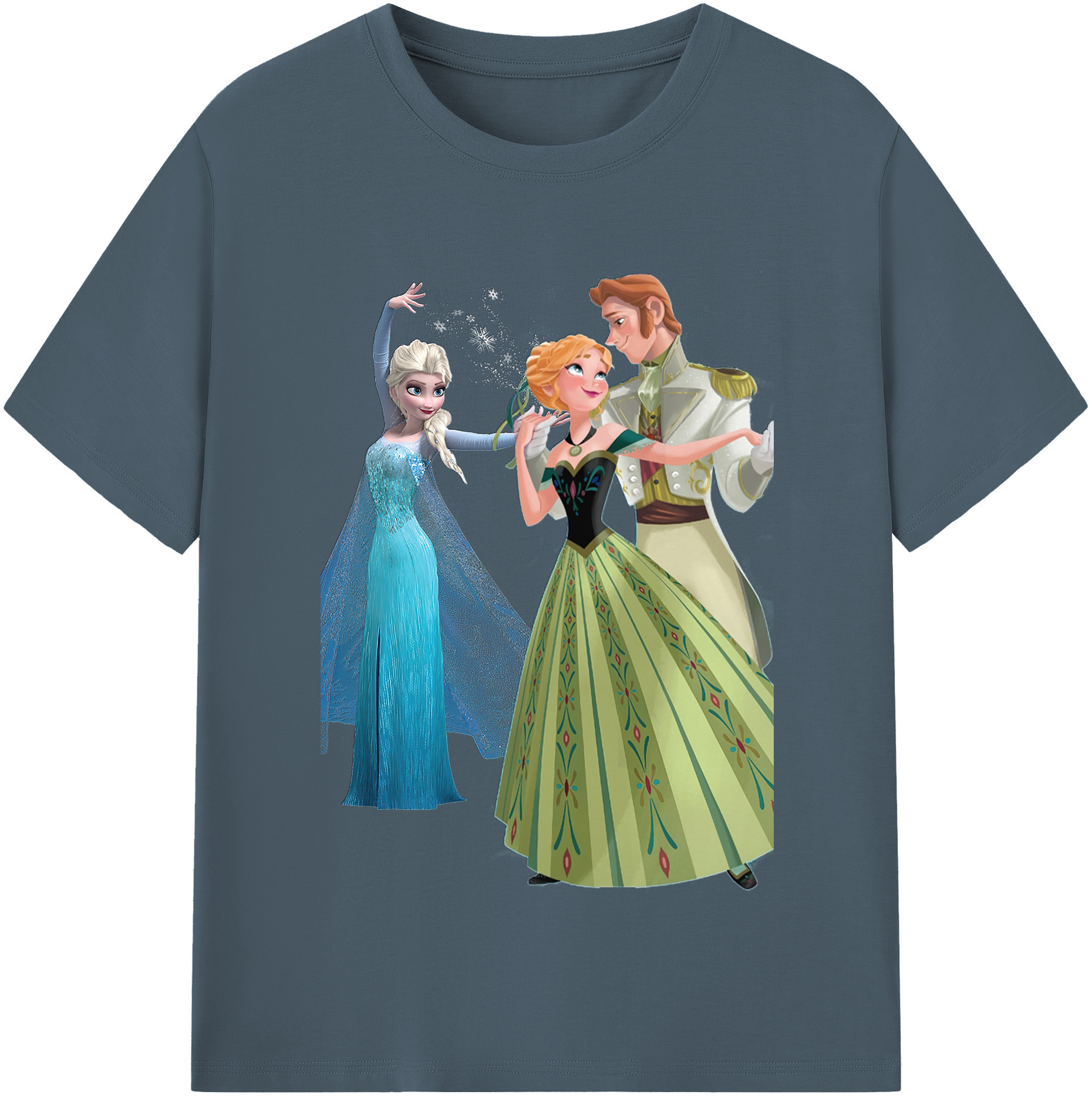 （画像用） アナと雪の女王 アンナ エルサ Frozen Anna Elsa 綿100％半袖Tシャツ（フロントプリント）